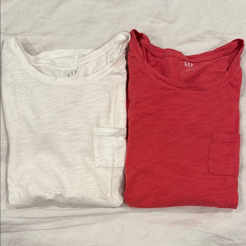 GAP Classic White and Red Tees